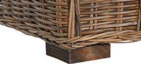 Fotoliu de exterior, din rattan impletit, cu perna detasabila, Lucien