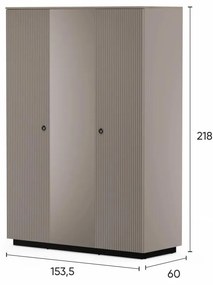 Dulap de haine Demandaron 2 (taupe + stejar silverjack) (cu oglindă). 1116802