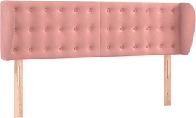 vidaXL Tăblie de pat cu aripioare roz 147x23x78/88 cm catifea
