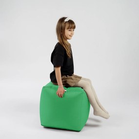 Taburet Cub Pufrelax, material impermeabil, Green Apple