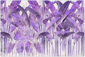 Tablou - Frunze violet în tencuială (90x60 cm)