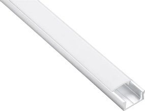 Set profil LED aplicat Glax Mini GTV, din aluminiu, alb, cu dispersor opac, 3 m Aluminiu, L:3000 mm; l:14.2 mm; H:6.6 mm, Alb/Opac, Glax Mini, 10 mm