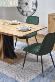 Masa extensibila Fabiano stejar wotan/negru L130-175 cm