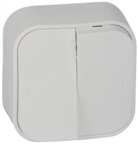 Intrerupator dublu, 10A, IP20, alb, Legrand Forix