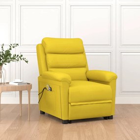 3098280 vidaXL Fotoliu de masaj cu ridicare, galben deschis, textil
