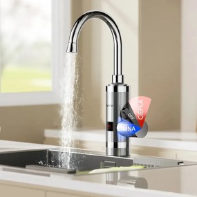 Instant de apă caldă cu afișaj LED 3000W/230V IPX4 oțel inoxidabil