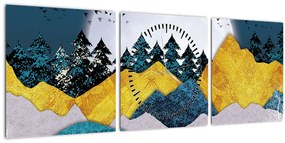 Tablou - Peisaj polar (cu ceas) (90x30 cm)