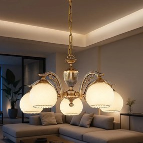 Candelabru din alama cu 5 brate design italian 8600