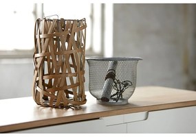 Comodă joasă din lemn de stejar alb Unique Furniture Amalfi