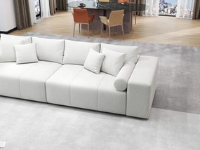 Canapea extensibilă dumonde cu ladă de depozitare si sezut confortabil din spuma high-density, Marbela Euphoria Ivory XXL 295x100 cm