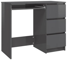 801381 vidaXL Birou, gri extralucios, 90 x 45 x 76 cm, PAL