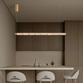 Lustra suspendata LED liniara alama aurie DECORO