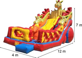Castel gonflabil cu dragon 12x4x7m
