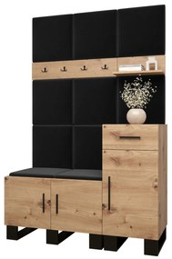 Set mobilier pentru hol Amanda 5 (Stejar artisan + Negru). 1085897
