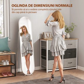 HOMCOM Oglindă Ovală Aurie Înaltă | Aosom Romania