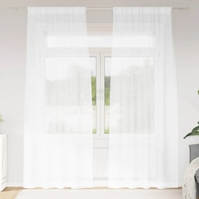 vidaXL Perdele cu perdele 2 pcs Alb 140 x 245 cm Poliester