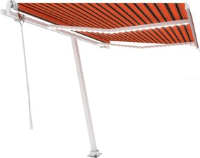 vidaXL Copertină automată senzor vânt&LED, portocaliu/maro, 300x250 cm