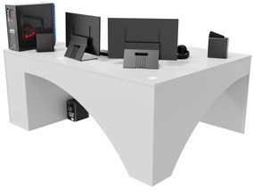 Masă PC de colț Carbon (alb) (S) (fără iluminat). 1054962