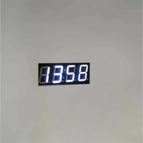 Oglindă lemn masiv cu Ceas Iluminare LED si Lupa Touch 80x60cm / 100x70cm - 80x60cm