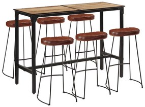 VidaXL Set de bar, 7 piese, lemn masiv de mango și metal