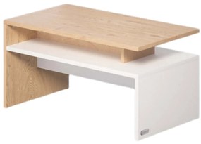 Măsuță de cafea SACRAMENTO, 95x55x50cm, alb/maro Casaria