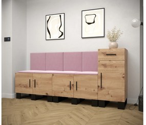 Set mobilier pentru hol Amanda 17 (Stejar artisan + roz). 1086002