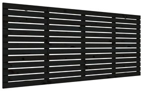 824692 vidaXL Tăblie pat pentru perete, negru, 156x3x91,5 cm, lemn masiv pin