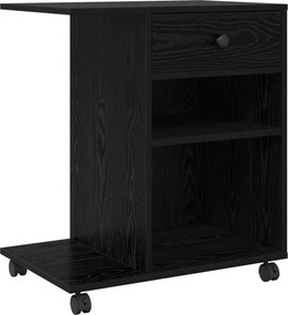 vidaXL Suport pentru imprimantă Simplu Stejar Negru 60 x 40 x 68.5 cm