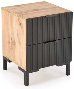 Noptieră Maisie, stejar kraft / negru