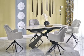 Masa extensibila Luciano marmura alba/negru L180-230 cm
