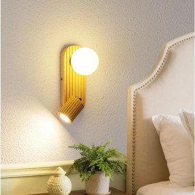 Brilagi - Aplică de perete cu spot MODERN WOOD 1xG9/5W/230V+1xGU10/8W lemn