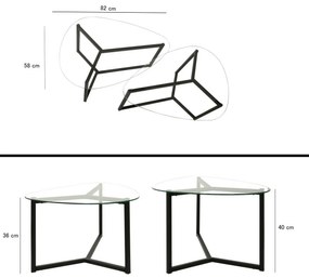 Set de măsuțe de cafea Bellisimo Black, 2buc.