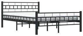 Cadru de pat, negru, 140 x 200 cm, otel Negru, 140 x 200 cm