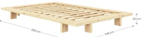 Pat maro din lemn de pin cu somieră 120x200 cm Japan – Karup Design
