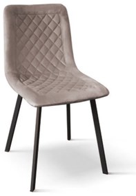SET 4 Scaune Slim, structura metalica, catifea - ALBASTRU - CATIFEA - NEGRU - STANDARD