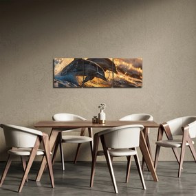 Tablou - Delfinii (cu ceas) (90x30 cm)