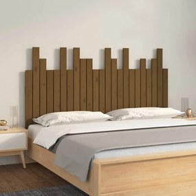 824796 vidaXL Tăblie de pat de perete maro miere 146,5x3x80 cm lemn masiv pin
