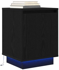 vidaXL Noptiera cu lumini LED Negru 38x34x50 cm