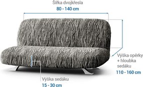 Gaico Huse bielastice UNIVERSO NOU dungi alb-negru 2fotoliu cu manere de lemn (l. 80 -140 cm)