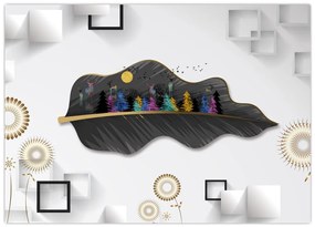 Tablou pe sticlă abstracției (70x50 cm)