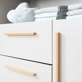 Comodă de copii gri deschis cu masă de schimbat 107x98x75 cm Lea – Roba