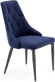 Scaun K365, stofa catifelata albastru inchis - Bluvel 86, 52x57x90 cm
