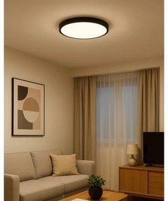 Plafonieră LED 32 W, 230 V, 3000/4000/6500 K, Ø 40 cm, neagră