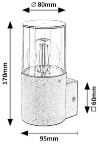 Aplică de exterior TEPLICE 1xE27/12W/230V IP44 Rabalux 7158