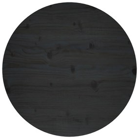 813661 vidaXL Blat de masă, negru, Ø60x2,5 cm, lemn masiv de pin