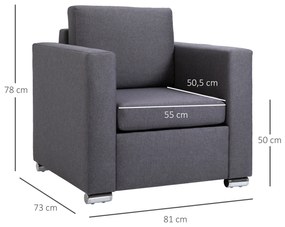 HomCom Fotoliu modern, fotoliu de design gri, mobilier pentru living | AOSOM RO
