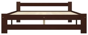 Cadru pat cu 4 sertare, maro inchis, 180x200 cm, lemn masiv pin Maro inchis, 180 x 200 cm, 4 Sertare