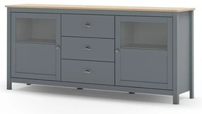 Comodă verde prăfuit din lemn de pin 180x80x40 cm Misti – Marckeric