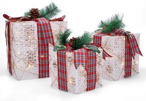 Brilagi - Set de 3 decorațiuni LED de Crăciun pentru exterior, LED/230V IP44, cadouri