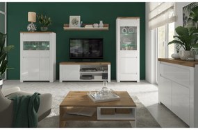 Dulap VILGO 2D1S, alb lucios